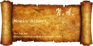 Nomis Albert névjegykártya